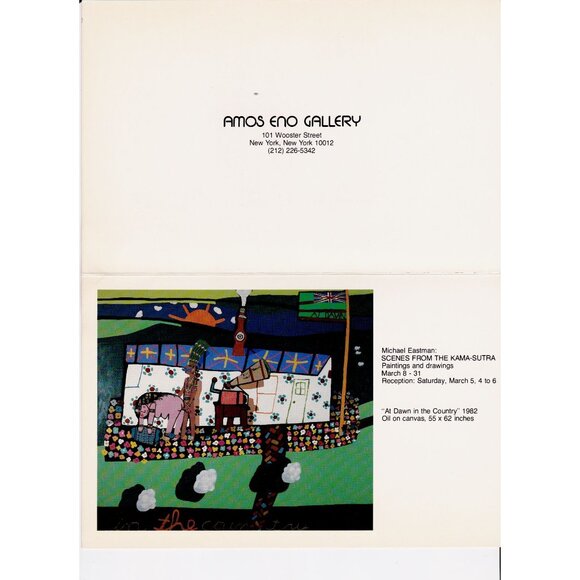 Michael Eastman Kama-Sutra Amos Eno Gallery Art Card + Press Release 1982 NYC - Picture 2 of 4